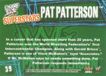 2001 Fleer WWF Wrestlemania #39 Pat Patterson  Back