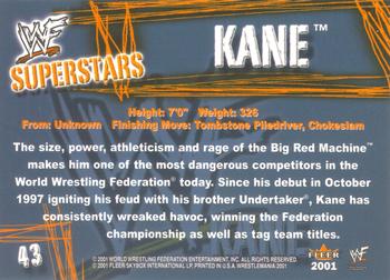 2001 Fleer WWF Wrestlemania #43 Kane  Back
