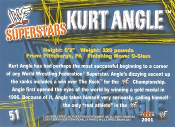 2001 Fleer WWF Wrestlemania #51 Kurt Angle  Back
