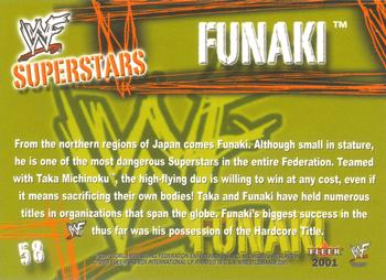 2001 Fleer WWF Wrestlemania #58 Funaki  Back