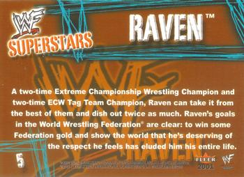 2001 Fleer WWF Wrestlemania #5 Raven  Back