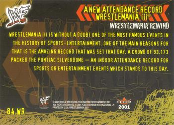 2001 Fleer WWF Wrestlemania #84 A New Attendance Record  Back