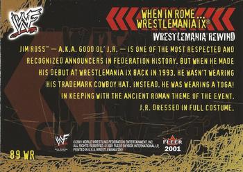 2001 Fleer WWF Wrestlemania #89 When in Rome  Back