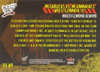 2001 Fleer WWF Wrestlemania #90 Megabucks vs. Megamaniacs  Back