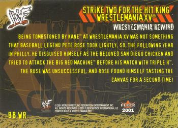 2001 Fleer WWF Wrestlemania #98 Strike Two for the Hit King  Back