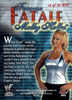 2001 Fleer WWF Raw Is War - Femme Fatale #12FF Molly Holly  Back
