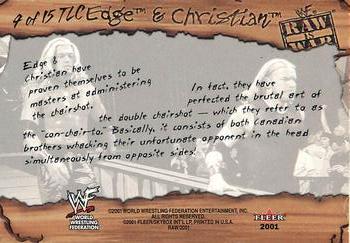 2001 Fleer WWF Raw Is War - Tables, Ladders, & Chairs #4TLC Edge & Christian Back