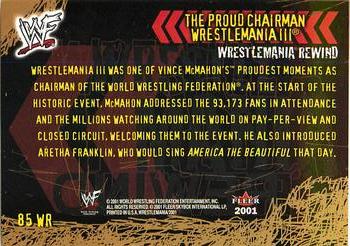 2001 Fleer WWF Wrestlemania - Championship Gold #85 The Proud Chairman  Back
