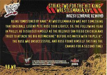 2001 Fleer WWF Wrestlemania - Championship Gold #98 Strike Two for the Hit King  Back