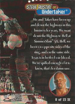 2001 Fleer WWF Wrestlemania - Stone Cold Said So #8 SC Undertaker  Back