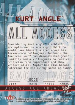 2002 Fleer WWF All Access #7 Kurt Angle  Back