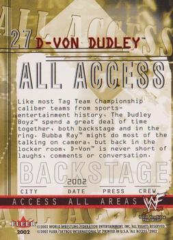 2002 Fleer WWF All Access #27 D-Von Dudley  Back