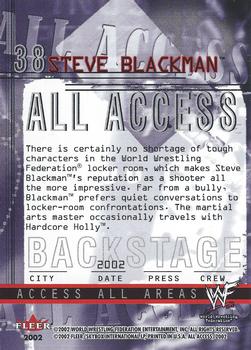 2002 Fleer WWF All Access #38 Steve Blackman  Back