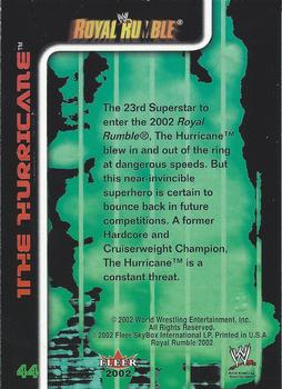 2002 Fleer WWE Royal Rumble #44 The Hurricane  Back