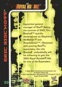2002 Fleer WWE Royal Rumble #59 Eric Bischoff  Back