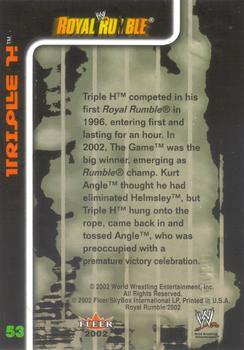 2002 Fleer WWE Royal Rumble #53 Triple H  Back