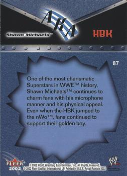 2002 Fleer WWE Royal Rumble #87 Shawn Michaels Back