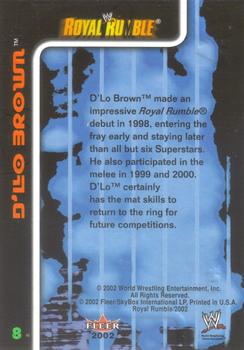 2002 Fleer WWE Royal Rumble #8 D'Lo Brown  Back
