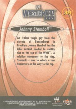 2003 Fleer WWE WrestleMania XIX #39 Johnny Stamboli  Back