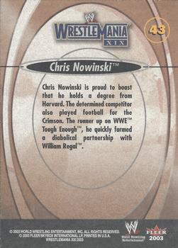 2003 Fleer WWE WrestleMania XIX #43 Chris Nowinski  Back