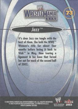 2003 Fleer WWE WrestleMania XIX #73 Jazz  Back
