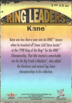 2003 Fleer WWE Aggression - Ring Leaders #7 Kane  Back