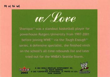 2003 Fleer WWE Divine Divas - With Love #14 WL Shaniqua Back