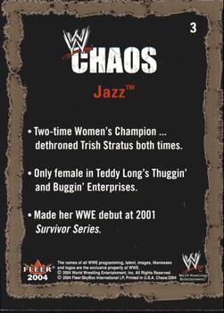 2004 Fleer WWE Chaos #3 Jazz  Back