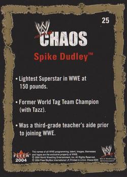 2004 Fleer WWE Chaos #25 Spike Dudley  Back