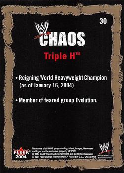 2004 Fleer WWE Chaos #30 Triple H  Back