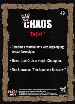 2004 Fleer WWE Chaos #49 Tajiri  Back