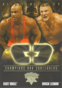 2004 Fleer WWE WrestleMania XX - Champions And Contenders #1 CC Kurt Angle / Brock Lesnar Front