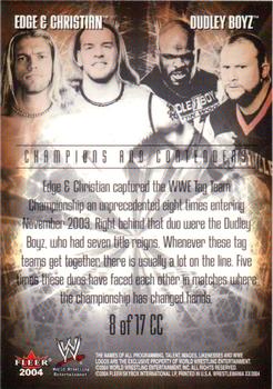 2004 Fleer WWE WrestleMania XX - Champions And Contenders #8 CC Edge & Christian / Dudley Boyz Back