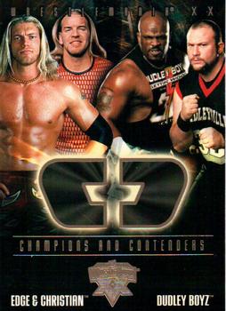 2004 Fleer WWE WrestleMania XX - Champions And Contenders #8 CC Edge & Christian / Dudley Boyz Front