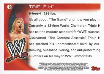 2010 Topps WWE #43 Triple H  Back