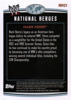 2010 Topps WWE - National Heroes #NH21 Mark Henry  Back