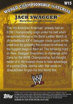 2010 Topps WWE - World Championship Material #W15 Jack Swagger  Back