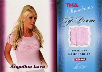 2009 TriStar TNA Knockouts - Top Drawer Memorabilia Turquoise #TD-1 Angelina Love Front