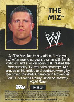 2011 Topps WWE Ringside Relic Dog Tags Inserts #10 The Miz  Back