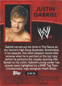 2011 Topps WWE Ringside Relic Dog Tags Inserts #6 Justin Gabriel  Back