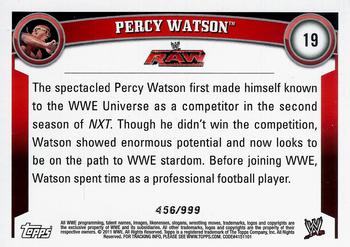 2011 Topps WWE - Black #19 Percy Watson Back