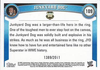 2011 Topps WWE - Blue #109 Junkyard Dog Back