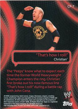 2011 Topps WWE - Catchy Phrases #CP-7 Christian Back
