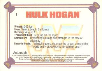 1991 Classic WWF Superstars #1 Hulk Hogan  Back