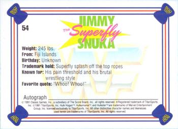 1991 Classic WWF Superstars #54 Superfly Jimmy Snuka  Back