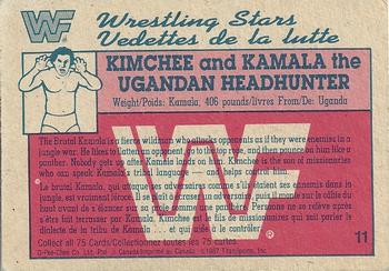 1987 O-Pee-Chee WWF #11 Kimchee & Kamala the Ugandan Headhunter Back