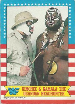 1987 O-Pee-Chee WWF #11 Kimchee & Kamala the Ugandan Headhunter Front