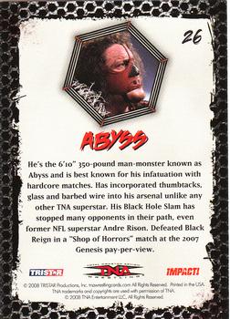 2008 TriStar TNA Impact #26 Abyss  Back