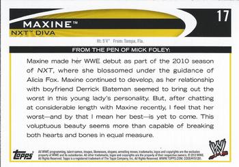 2012 Topps WWE #17 Maxine  Back