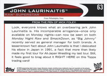 2012 Topps WWE #63 John Laurinaitis  Back